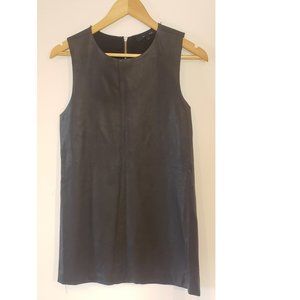 Faux leather minidress with back zipper.